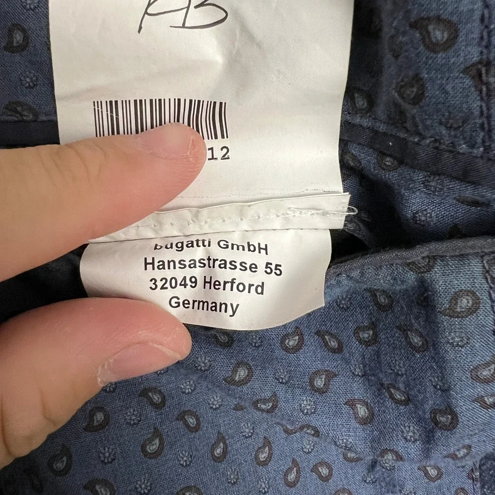 Bugatti Blazer Mens 50R Blue Excellent‎ Two Button Textured European Sport Coat
